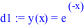 d1 := y(x) = exp(-x)
