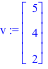 v := Vector[column]([[5], [4], [2]])